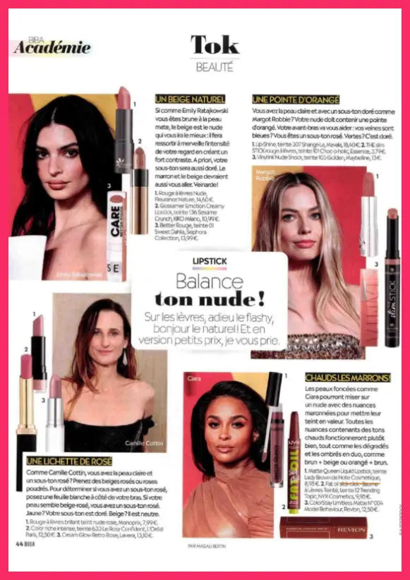 NOTE cosmétique parution presse magazine biba