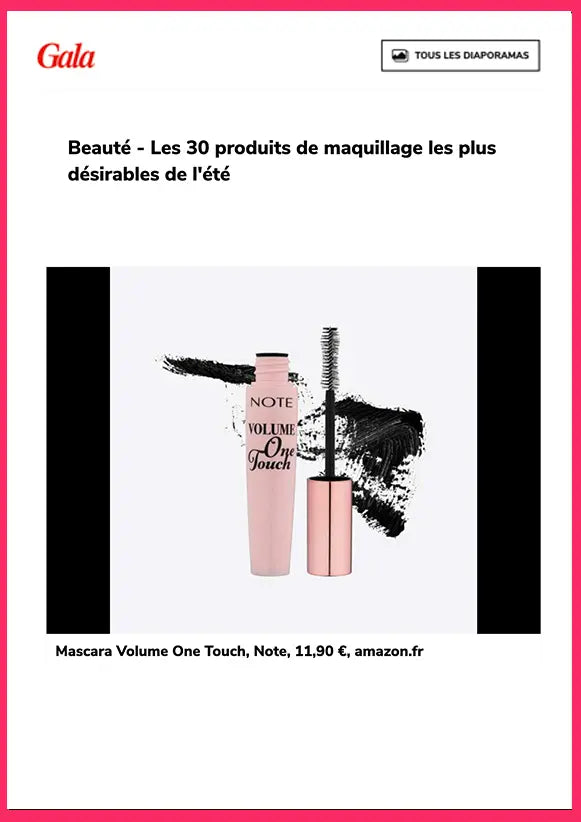 Article partenariats maquillage femme - Note Cosmétique Volume One Touch Waterproof mascara