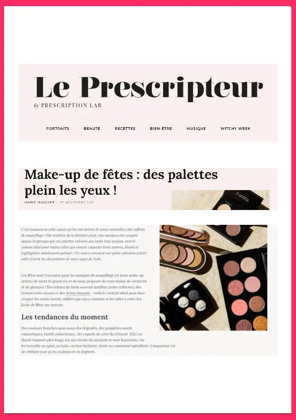 Article partenariats maquillage femme - Note Cosmétique Profesionnal Eyeshadow fard à paupières