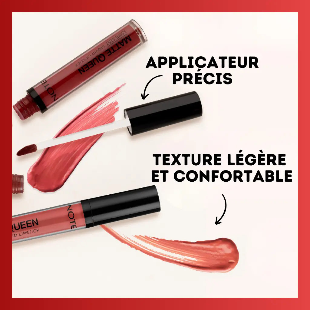 Matte Queen Liquid Lipstick texture légère et confortable, applicateur précis rouge a levres rouge