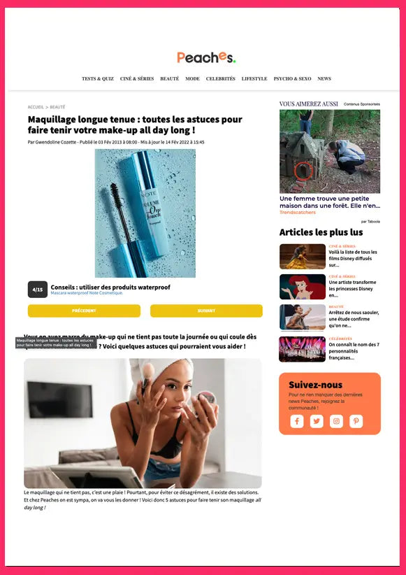 Article partenariats maquillage femme - Note Cosmétique Volume One Touch Waterproof mascara