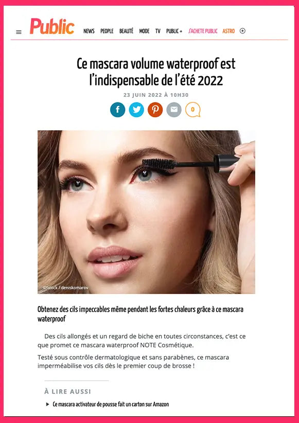 Article partenariats maquillage femme - Note Cosmétique Volume One Touch Waterproof mascara